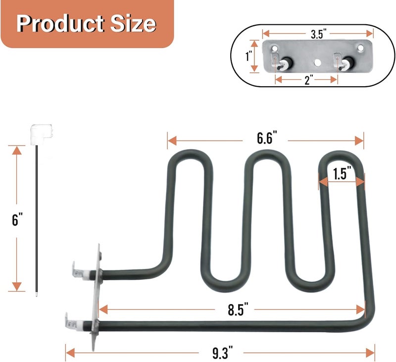 COMVIEE 800 Watts Electric Smoker Heating Element Compatible with Masterbuilt and Char-Broil 30" Digital Electric Smoker, Replacement Part 9907120011 for: 20070213, 20072115, MB20071117, MB26073519, etc. - Image 2